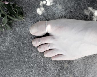 Bagues d'orteils ou lot d'anneaux de pieds, argent massif 925, anneau gros orteil, toe rings, réglable, BIJOUX DE PIEDS argent sterling