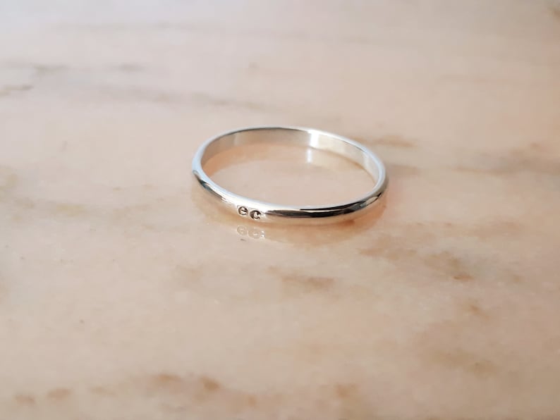 Bague En Argent Massif 925 - Alliance Jonc Style Dôme - Taille 56 - Occasion