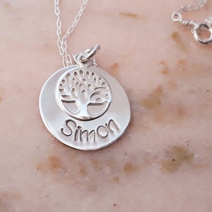 Collier personnalisé prénom argent massif médaille porte bonheur cadeau personnalisé, cadeau baptème image 7