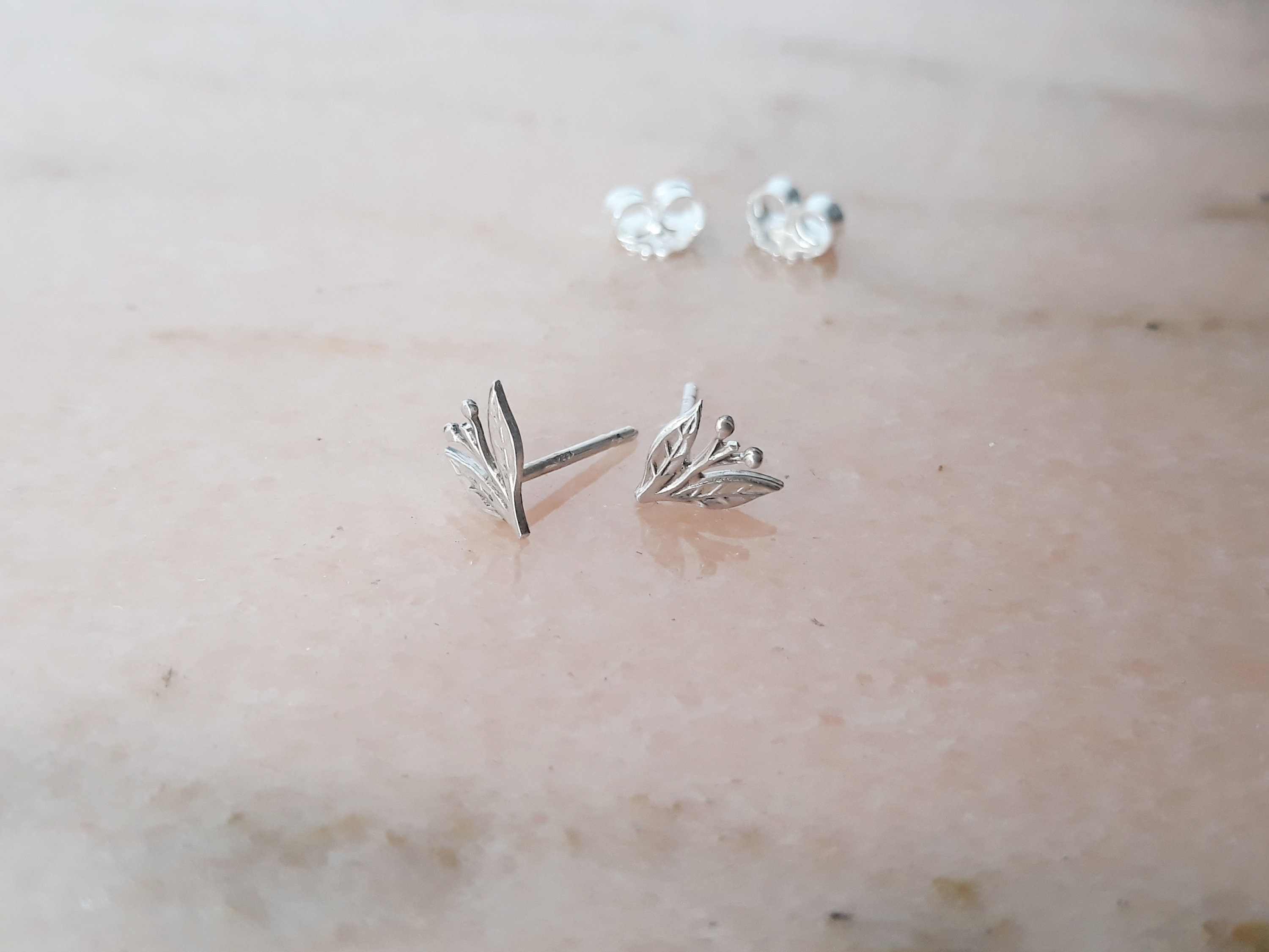 Argento Sterling 7mm Cerchio Fiore Branch Fiore Foglia Cz