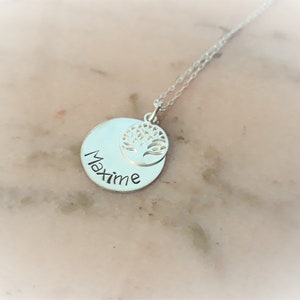 Collier personnalisé prénom argent massif médaille porte bonheur cadeau personnalisé, cadeau baptème image 8