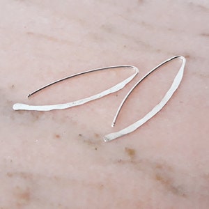 Boucles d'oreilles 925 design minimaliste Fil d'Argent Massif martelé argent/or rose,cuivre/doré,laiton image 7