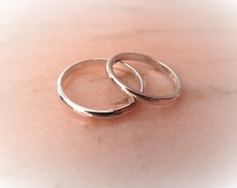 Bague Argent massif 925, anneau, alliance, simple demi jonc *personnalisé* cadeau saint valentin