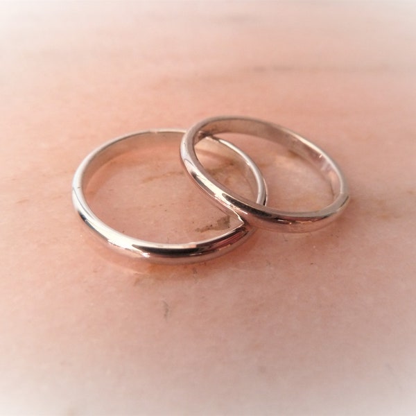 Bague Argent massif 925, anneau, alliance, simple demi jonc *personnalisé* cadeau saint valentin