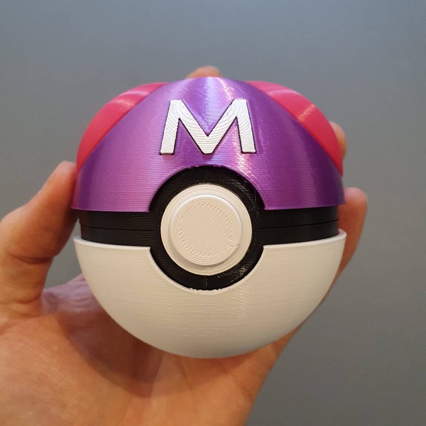 Master Ball Pokeball Replica - Functioning Button Release Lid