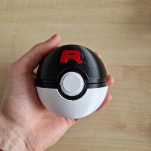 Team Rocket Pokeball Replica - Functioning Button Release Lid