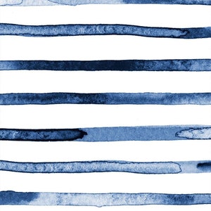 Watercolor Stripes Blue -  Wallpaper - Removable Wallpaper