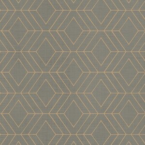 Raute Geometrische Art-Deco-Linien Tapete, Tapete, Dunkle Olive, Tapete