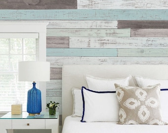 Reclaimed Beach Wood Mural Wallpaper: Peel-and-Stick or Unpasted Wall Art