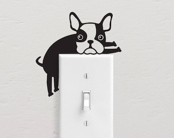 French Bulldog Wall Decals, Dog Light Switch Decal, Simple Dog Vinyl Wall Decal, Dog Stickers, Light Switch Sticker