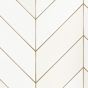 Gold Lines Chevron Wallpaper, Tapete, Cremeweiß