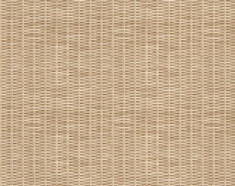 Rattan Weave Look, Natural, Peel and Stick Wallpaper