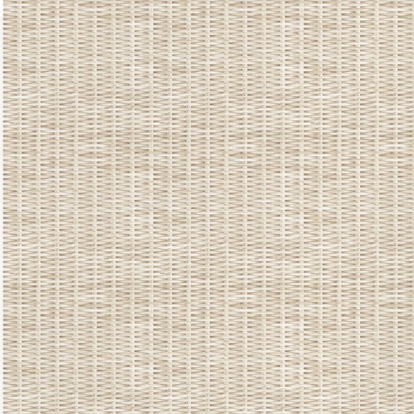 Rattan Weave, White Wash, Peel and Stick Wallpaper
