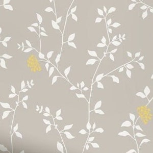 Branch Flower Warm Grey/Yellow , Wallpaper