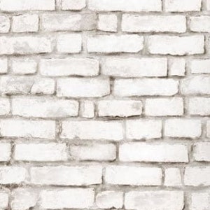 White Brick Wallpaper Aged Vintage Look Self Adhesive  Wallpaper