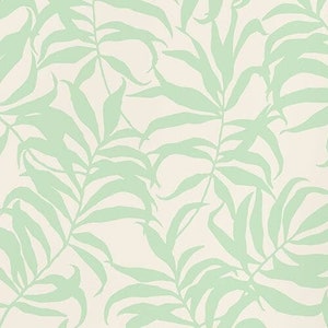 Tropical Palm Leaves Solid Beige Green , Wallpaper