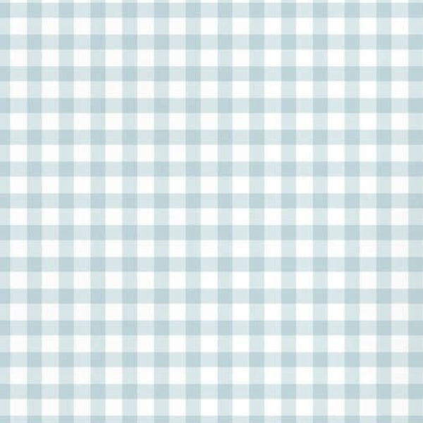 Gingham Check Pattern Dusky Blue , Peel and Stick Wallpaper