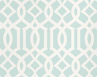 Modern Trellis Dusky Mint , Wallpaper