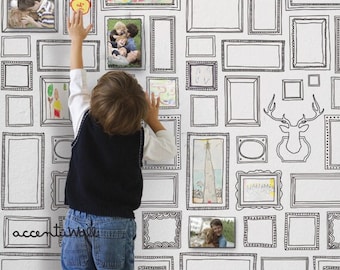 Frames Peel and Stick or Unpasted Wallpaper: DIY Room Decor