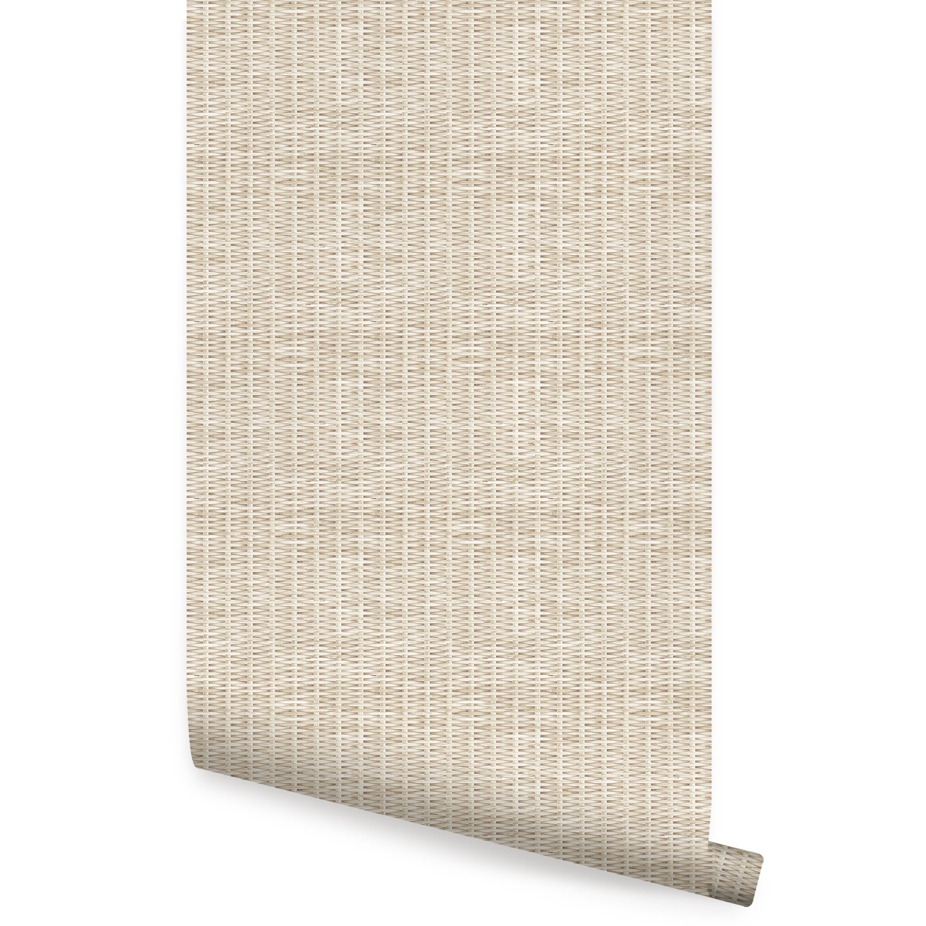 Rattangeflecht-Optik, White Wash, Tapete