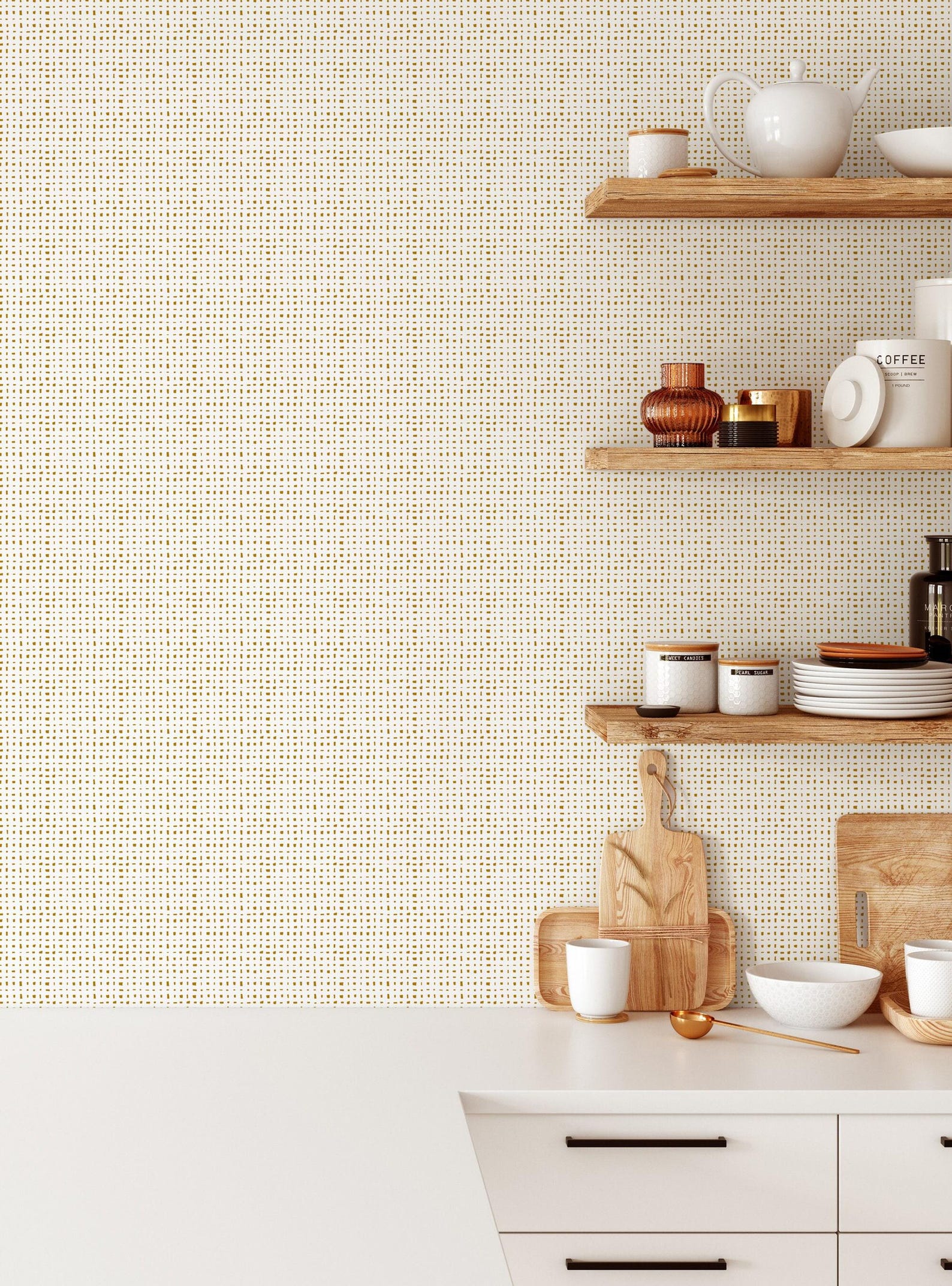 Burlap Hash Pattern Wallpaper, Gold, Peel and Stick or Traditional ...