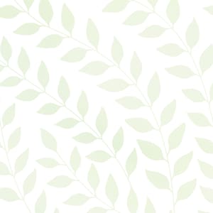 Enchanted Flowing Leaves, Green, Wallpaper