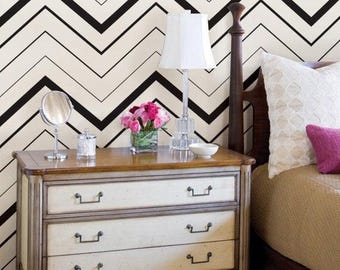 Chevron Bold Black, behang