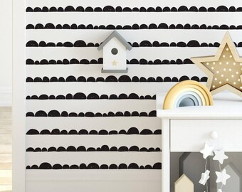 Semicircle Ribbons Pattern , Wallpaper