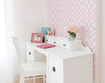 Enrejado rosa, papel pintado