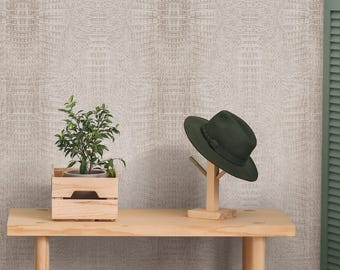 Smooth Crocodile Wallpaper, Beige, Peel and Stick or Traditional Unpasted