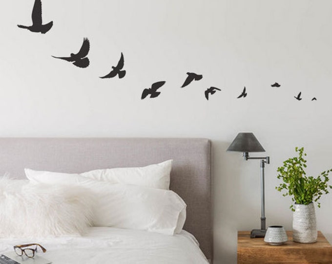 Bird Wall Decals Bird Decal Flying Bird Decals Simple Bird Etsy