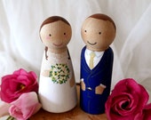 Custom Wedding Cake Toppers // Wooden Dolls // Cake toppers // Peg Dolls Custom Wedding Cake toppers