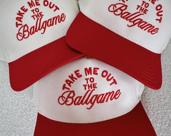 Take Me Out To The Ballgame geborduurde klassieke Dad Hat, Game Day trendy Richardson-truckerhoed, honkbalpet voor sportliefhebbers