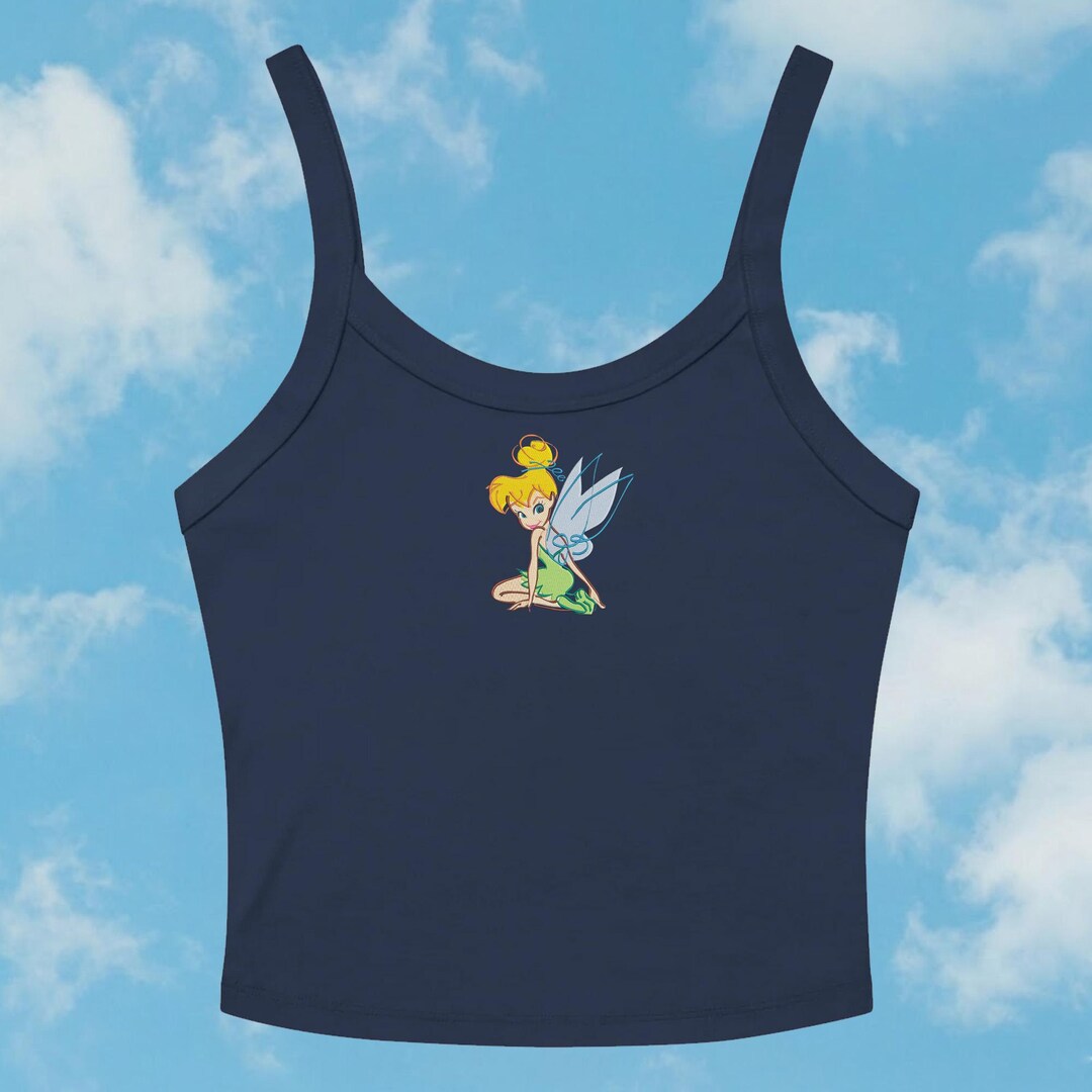 Tinkbell Racer Disney Tinker Bell Embroidered Spaghetti Strap Tank Top, Fairy ...