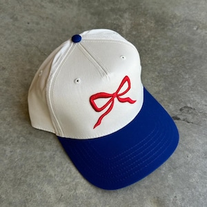 Fourth of July Bow Embroidered Classic Dad Hat, American Bow Trendy Richardson Trucker Hat, Independence Day Bow Hat