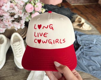 Long Live Cowgirls geborduurde klassieke Dad Hat, cowboy country trendy Richardson Trucker Hat, Long Live Cowgirls baseball hoed