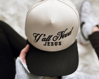 Y'all Need Jesus Embroidered Classic Dad Hat, Jesus Trendy Richardson Trucker Hat, Christian Baseball Hat
