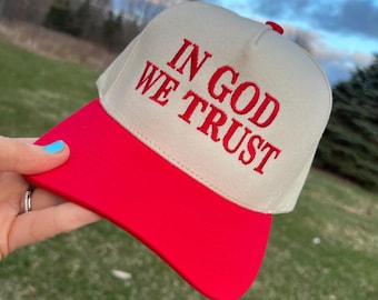 In God We Trust Embroidered Classic Dad Hat, Christian Trendy Richardson Trucker Hat, In God We Trust Embroidered Baseball Hat