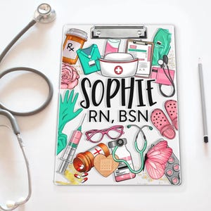 Personalized Nurse Clipboard, Custom Nurse Name 9x12.5 Inches Clipboard, RN BSN Nurse Name Clipboard, Nurse Gift, Medical Assistant Gift