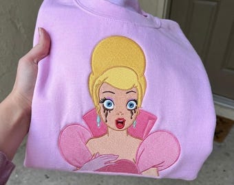 Disney Charlotte La Bouff Embroidered T-Shirt, Princess and the Frog Lottie Pink Sweatshirt, Disney Princess Hoodie, Lottie Princess Fan Tee