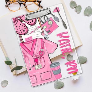 Personalized Nurse Clipboard, Doctor Hospital 9x12.5 Inches Clipboard, Nurse Gift, RN NICU Nurse School Acrylic Clipboard, New Nurse Gift