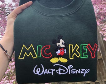 Mickey Walt Disney Embroidered T-Shirt, Mickey Fan Embroidered Sweatshirt, Disneyland Trip Embroidered Hoodie, Disney Fan Shirt