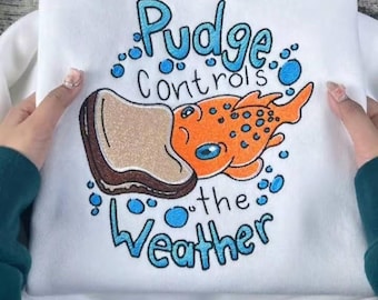 Pudge Controls the Weather Embroidered T-Shirt, Lilo and Stitch Disney Family Vacation Sweatshirt, Lilo Stitch Disney Embroidery Hoodie