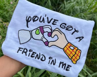 You've Got A Friend In Me Embroidered Sweatshirt, Disney Toy Story Best Friend T-Shirt, Disneyland Woody Buzz Hoodie, Disney Trip Tee