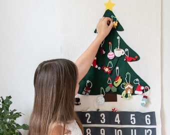 DIY Felt Advent Calendar Pattern & Instructions; 24+ no-sew felt ornaments; Pattern PDF, SVG cut files; Christmas Gift/Decor, Cricut