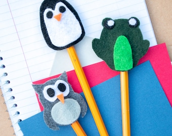 Felt Animal Pencil Topper Patterns; SVG PDF digital cut file; Printable no-sew craft; Cute craft idea; back to school; Cricut, Silhouette