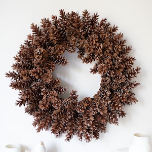 Natural Pinecone Wreath | 22" Diameter, Rustic Farmhouse Decor