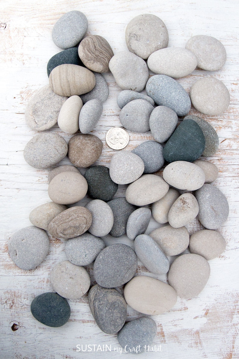 Medium beach stones 30, Bulk stones, Nature crafts, Rock craft supplies, Painted rocks, Wedding stones, Aquarium pebbles, Lake Huron image 4