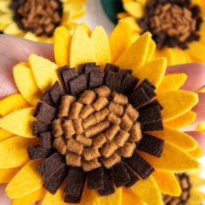 Sunflower Felt Flower PATTERN Templateno-sew felt Includes 2 Sizes Pattern PDF, SVG cut file Party favors, wreaths, Cricut, Silhouette image 9