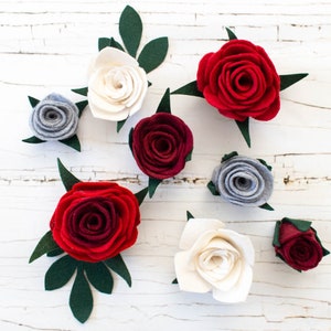 Rosen Filz Blume MUSTER Vorlage mit Foto-Tutorial; glatter Filz; Schnittmuster PDF, SVG-Schnittdatei; Gastgeschenke, Kränze, Cricut, Silhouette